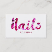 Trendy Modern Pink Nail Techniker Visitenkarte (Vorderseite)