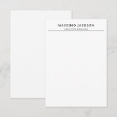 Trendy Modern Plain Black & White Professional Begleitkarte (Vorne/Hinten)