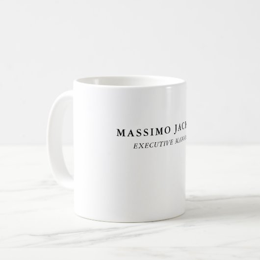 Trendy Modern Plain Black & White Professional Kaffeetasse (Vorderseite Links)