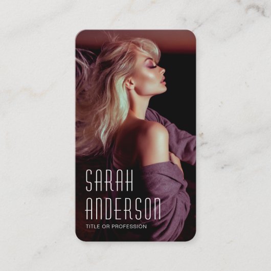 Trendy Modern QR Code Foto Visitenkarte (Vorderseite)