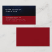 Trendy Modern Red Blue Stripes Consultant Visitenkarte (Vorne/Hinten)