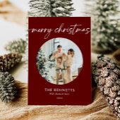 Trendy Modern Red Foto Frohe Weihnachten