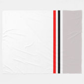 Trendy Modern Red Gray Schwarz/Weiß Streifen Fleecedecke (Vorderseite (Horizontal))