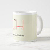 Trendy Modern Red Monogram Beige Jumbo-Tasse (Vorderseite Rechts)