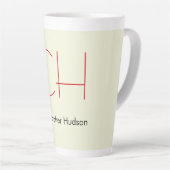 Trendy Modern Red Monogram Beige Milchtasse (Rechte Ecke)