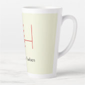 Trendy Modern Red Monogram Beige Milchtasse (Rechts)
