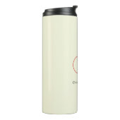 Trendy Modern Red Monogram Beige Thermosbecher (Nach links gedreht)