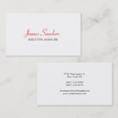 Trendy Modern Red Schwarz-weiß Führungskraft Manag Visitenkarte (Vorne/Hinten)