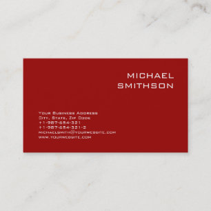 Trendy Modern Red White Business Card Visitenkarte