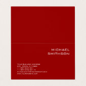 Trendy Modern Red White Business Card Visitenkarten (Außenseite Aufgefaltet)