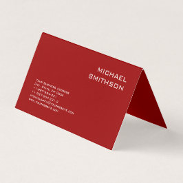 Trendy Modern Red White Business Card Visitenkarten