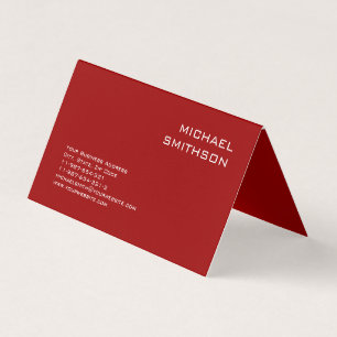 Trendy Modern Red White Business Card Visitenkarten