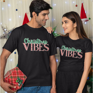 Trendy Modern Retro Christmas Vibes Candy Cane T-Shirt