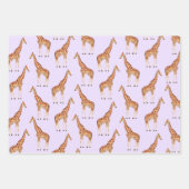 Trendy Modern Safari Jungle Animals Giraffe Geschenkpapier Set (Vorderseite 2)