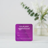 Trendy Modern Salon Appointment Reminder Card Terminkarte (Stehend Vorderseite)