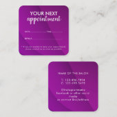 Trendy Modern Salon Appointment Reminder Card Terminkarte (Vorne/Hinten)