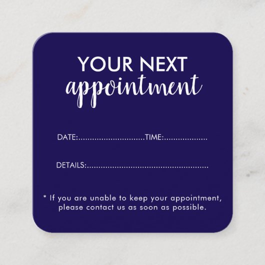 Trendy Modern Salon Appointment Reminder Card Terminkarte (Vorderseite)