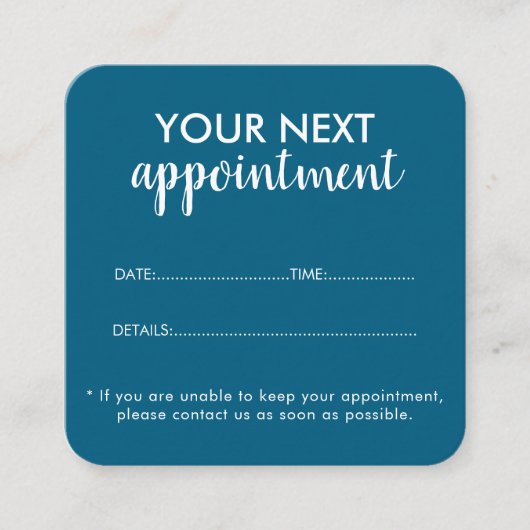 Trendy Modern Salon Appointment Reminder Card Terminkarte (Vorderseite)
