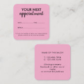 Trendy Modern Salon Appointment Reminder Card Terminkarte (Vorne/Hinten)