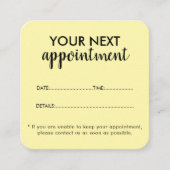 Trendy Modern Salon Appointment Reminder Card Terminkarte (Vorderseite)