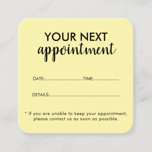 Trendy Modern Salon Appointment Reminder Card Terminkarte (Vorderseite)