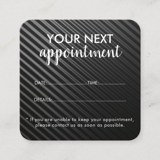 Trendy Modern Salon Appointment Reminder Card Terminkarte (Vorderseite)