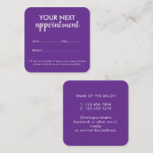 Trendy Modern Salon Appointment Reminder Card Terminkarte (Vorne/Hinten)