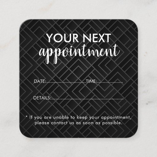 Trendy Modern Salon Appointment Reminder Card Terminkarte (Vorderseite)