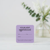 Trendy Modern Salon Appointment Reminder Card Terminkarte (Stehend Vorderseite)