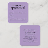 Trendy Modern Salon Appointment Reminder Card Terminkarte (Vorne/Hinten)