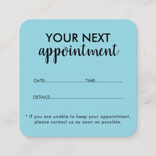 Trendy Modern Salon Appointment Reminder Card Terminkarte (Vorderseite)