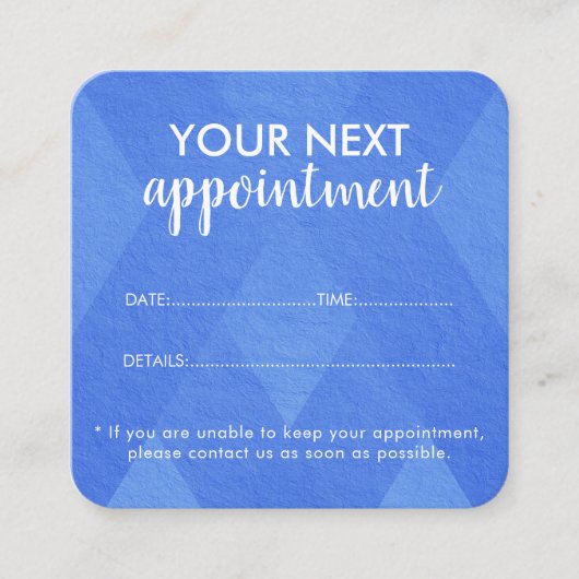 Trendy Modern Salon Appointment Reminder Card Terminkarte (Vorderseite)