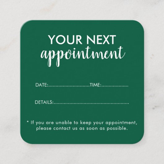 Trendy Modern Salon Appointment Reminder Card Terminkarte (Vorderseite)