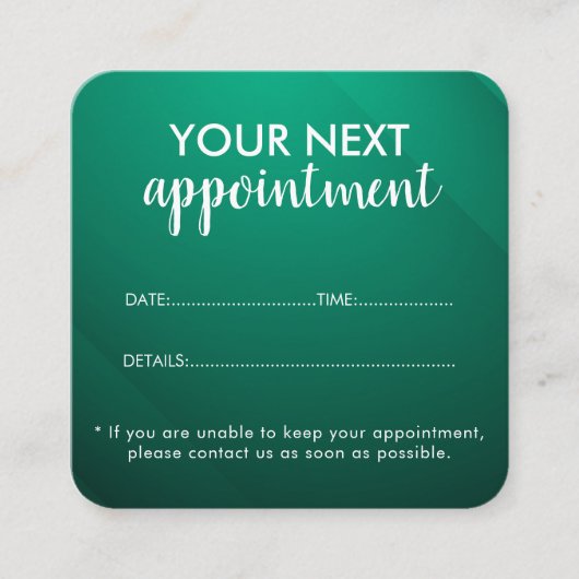 Trendy Modern Salon Appointment Reminder Card Terminkarte (Vorderseite)