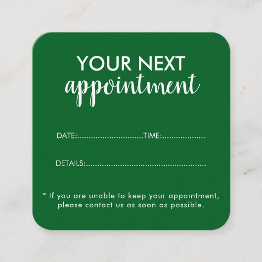 Trendy Modern Salon Appointment Reminder Card Terminkarte (Vorderseite)