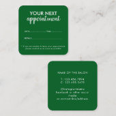 Trendy Modern Salon Appointment Reminder Card Terminkarte (Vorne/Hinten)