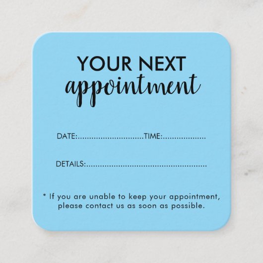 Trendy Modern Salon Appointment Reminder Card Terminkarte (Vorderseite)