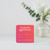 Trendy Modern Salon Appointment Reminder Card Terminkarte (Stehend Vorderseite)
