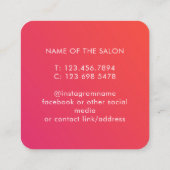 Trendy Modern Salon Appointment Reminder Card Terminkarte (Rückseite)