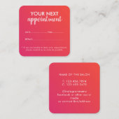 Trendy Modern Salon Appointment Reminder Card Terminkarte (Vorne/Hinten)