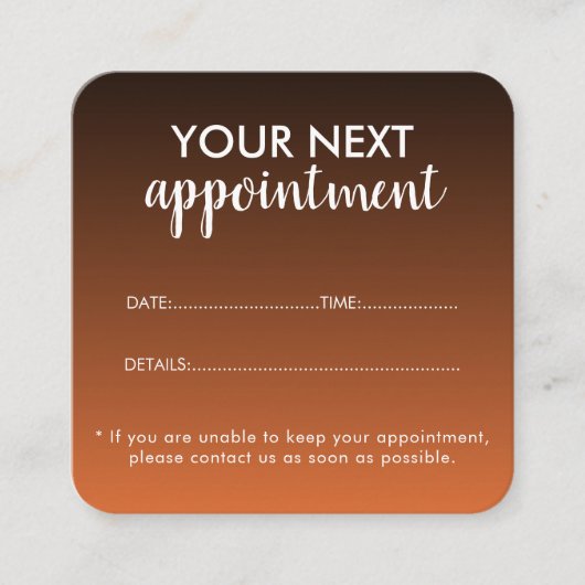 Trendy Modern Salon Appointment Reminder Card Terminkarte (Vorderseite)