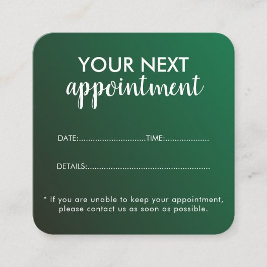 Trendy Modern Salon Appointment Reminder Card Terminkarte (Vorderseite)