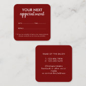 Trendy Modern Salon Appointment Reminder Card Terminkarte (Vorne/Hinten)
