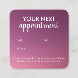 Trendy Modern Salon Appointment Reminder Card Terminkarte