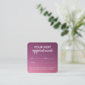 Trendy Modern Salon Appointment Reminder Card Terminkarte (Stehend Vorderseite)