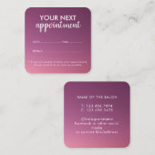 Trendy Modern Salon Appointment Reminder Card Terminkarte (Vorne/Hinten)