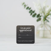 Trendy Modern Salon Appointment Reminder Card Terminkarte (Stehend Vorderseite)