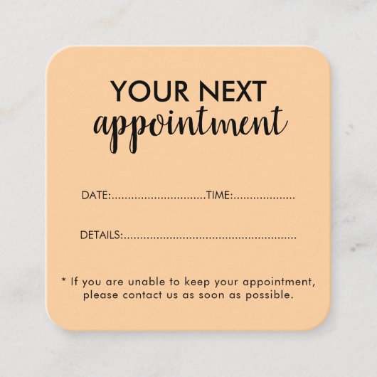Trendy Modern Salon Appointment Reminder Card Terminkarte (Vorderseite)