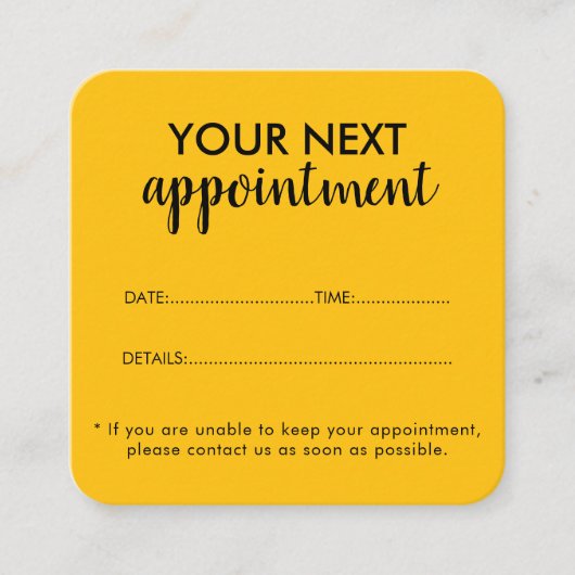 Trendy Modern Salon Appointment Reminder Card Terminkarte (Vorderseite)