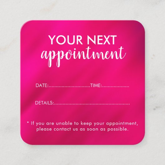 Trendy Modern Salon Appointment Reminder Card Terminkarte (Vorderseite)
